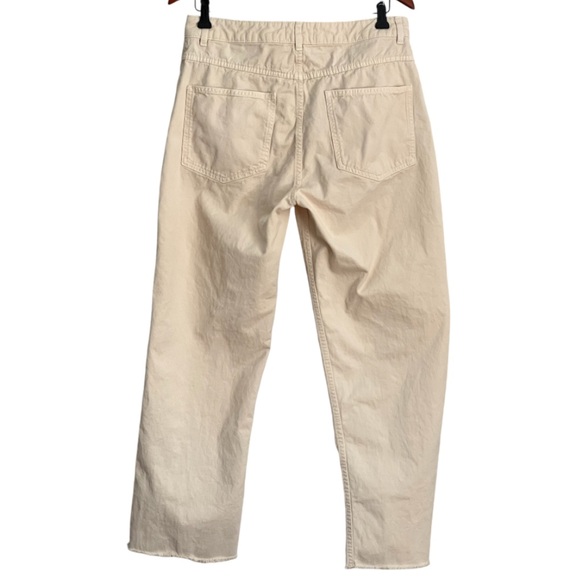Chloe Stora Ricil Cream Cotton Textured Jeans Size 42/US 14 - Picture 3 of 8